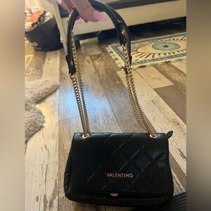 Valentino black bag with gold zipper